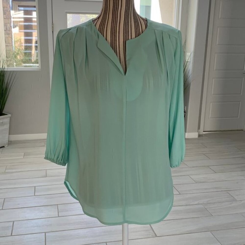 Pleione Turquoise Flowy High Low Top